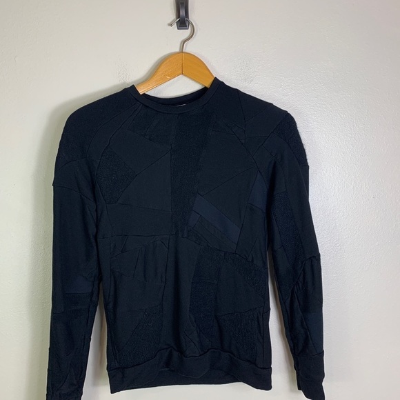 Zero Waste Daniel Black All Over Re-Roll Long Sleeve Sweater XS Unisex - Picture 4 of 9